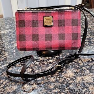 Dooney & Bourke Black and Red Checkered Crossbody Bag